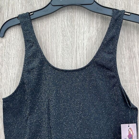 Sofia Jeans Women's Seamless Lurex Thread Scoop Neck Bodysuit, Size M - Picture 2 of 8